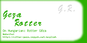 geza rotter business card