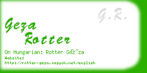 geza rotter business card